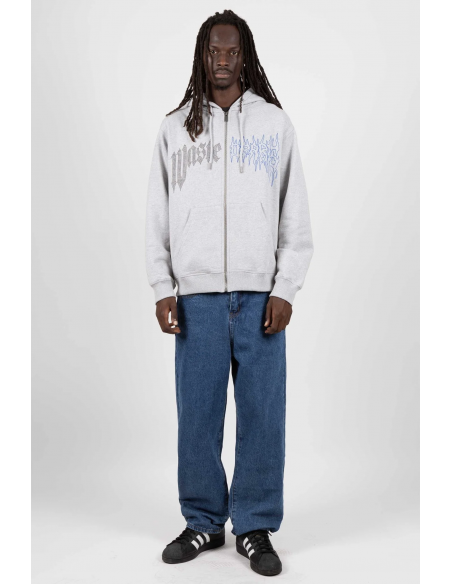 HOODIE ZIP CROWN PITCHER GREY