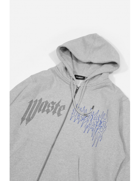 HOODIE ZIP CROWN PITCHER GREY