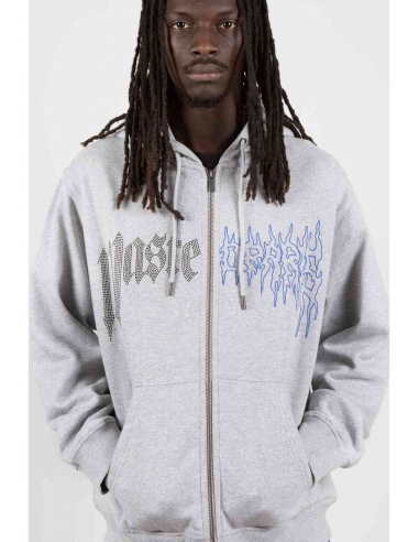 HOODIE ZIP CROWN PITCHER GREY