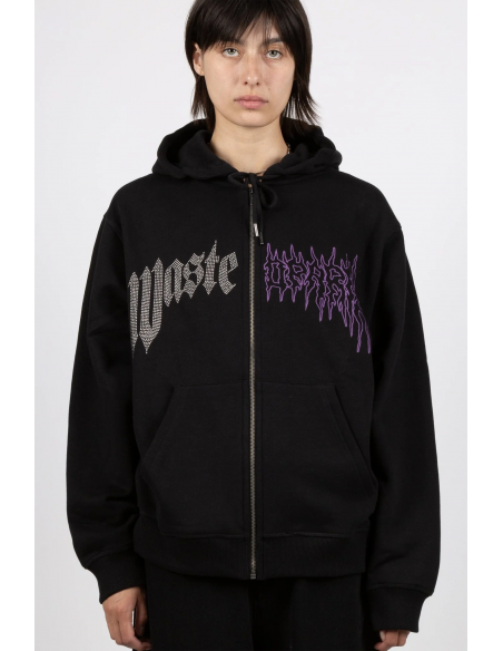 HOODIE ZIP CROWN PITCHER BLACK