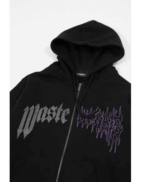 HOODIE ZIP CROWN PITCHER BLACK