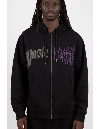 HOODIE ZIP CROWN PITCHER BLACK