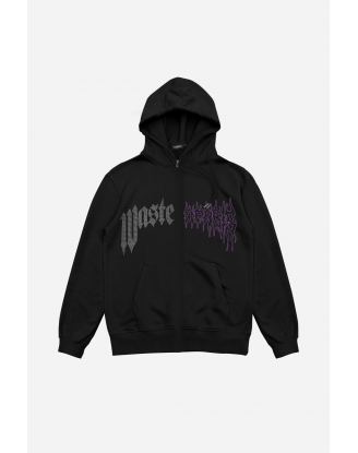 HOODIE ZIP CROWN PITCHER BLACK