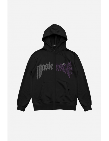 HOODIE ZIP CROWN PITCHER BLACK