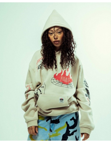 BACK AT YOU WIDE HOLE VINTAGE HOODIE CREAM