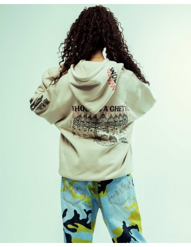 BACK AT YOU WIDE HOLE VINTAGE HOODIE CREAM