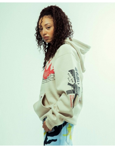 BACK AT YOU WIDE HOLE VINTAGE HOODIE CREAM