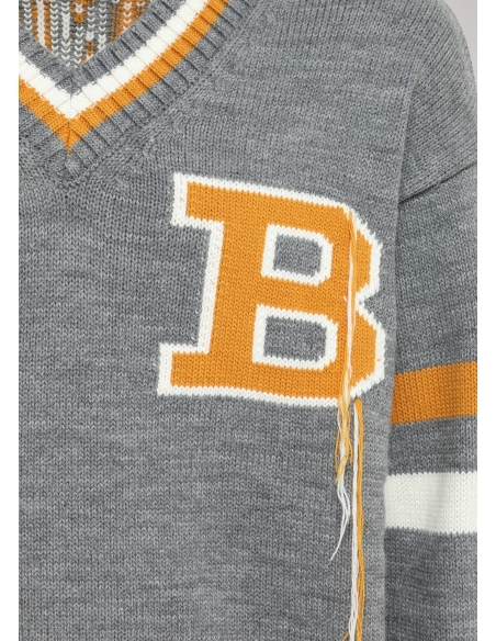 BLAST-OFF - V-NECK COLLEGE SWEATER