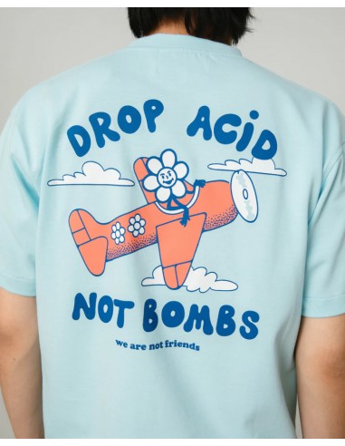 DROP ACID NOT BOMBS BLUE T-SHIRT