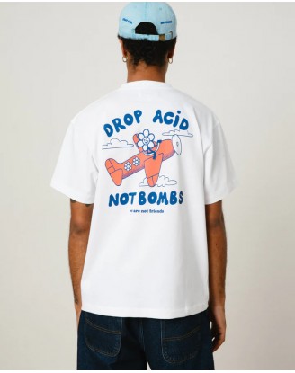 DROP ACID NOT BOMBS WHITE T-SHIRT