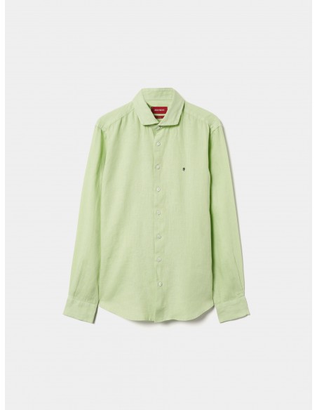 CAMISA LINO SLIM FIT VERDE