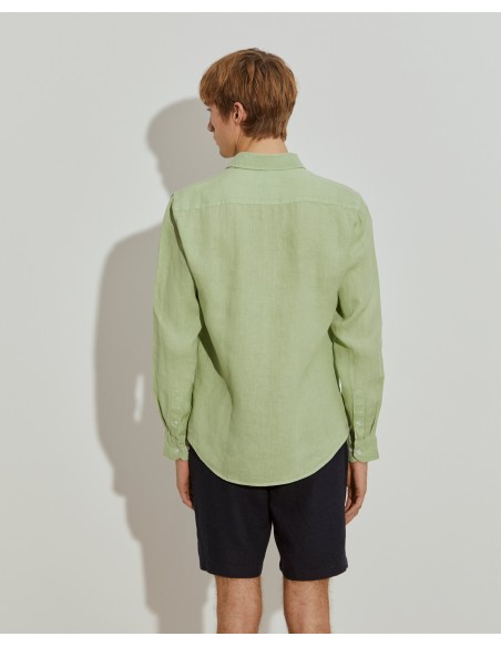 CAMISA LINO SLIM FIT VERDE