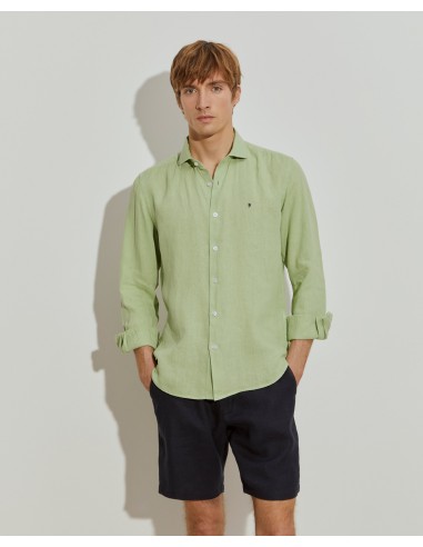 CAMISA LINO SLIM FIT VERDE