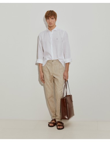 CAMISA LINO SLIM FIT BLANCA