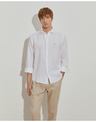 CAMISA LINO SLIM FIT BLANCA