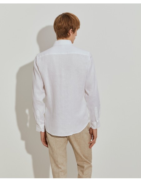 CAMISA LINO SLIM FIT BLANCA