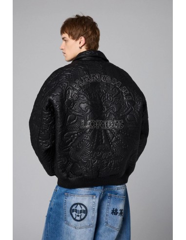 SAMPANS PU LEATHER JACKET BLACK