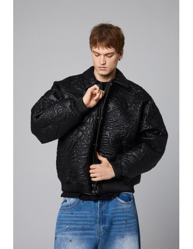 SAMPANS PU LEATHER JACKET BLACK