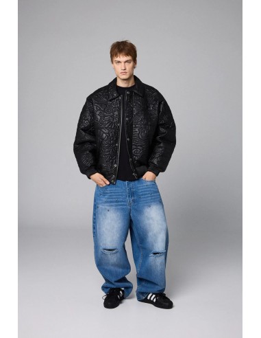 SAMPANS PU LEATHER JACKET BLACK