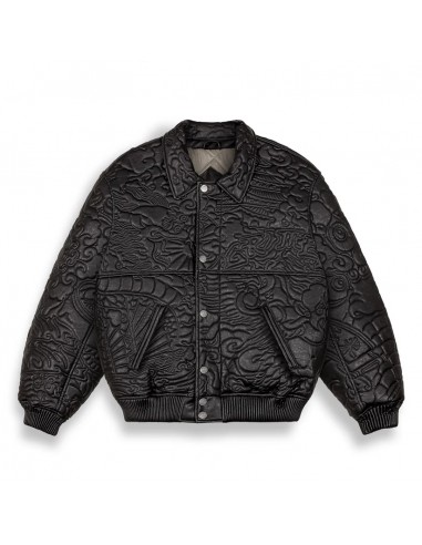 SAMPANS PU LEATHER JACKET BLACK