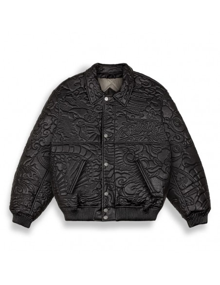 SAMPANS PU LEATHER JACKET BLACK