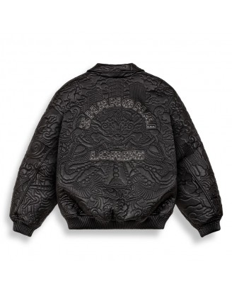 SAMPANS PU LEATHER JACKET BLACK